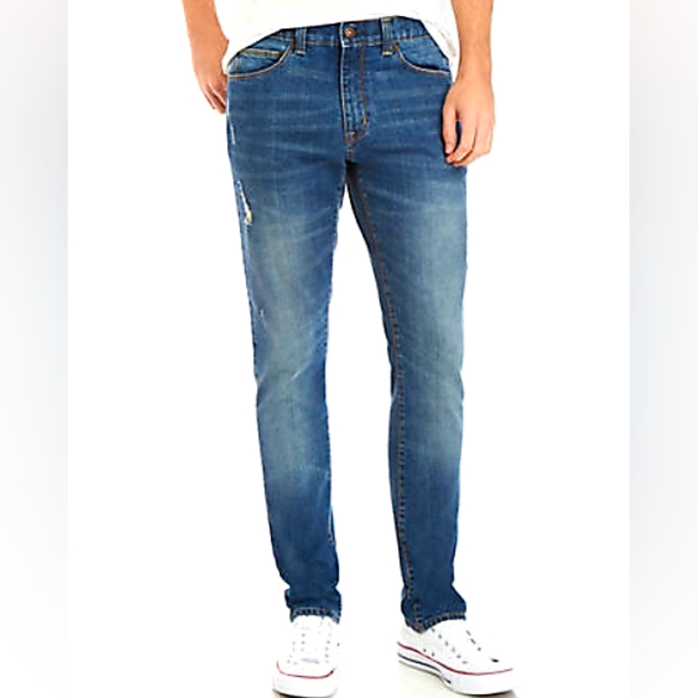 True Craft Men's Straight Fit Tapered Jeans - 34W/32L